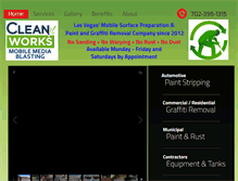 Tablet Screenshot of cleanworksblasting.com